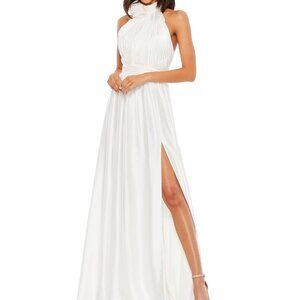 Mac Duggal- Rosette Halter Chiffon Gown- stunning!